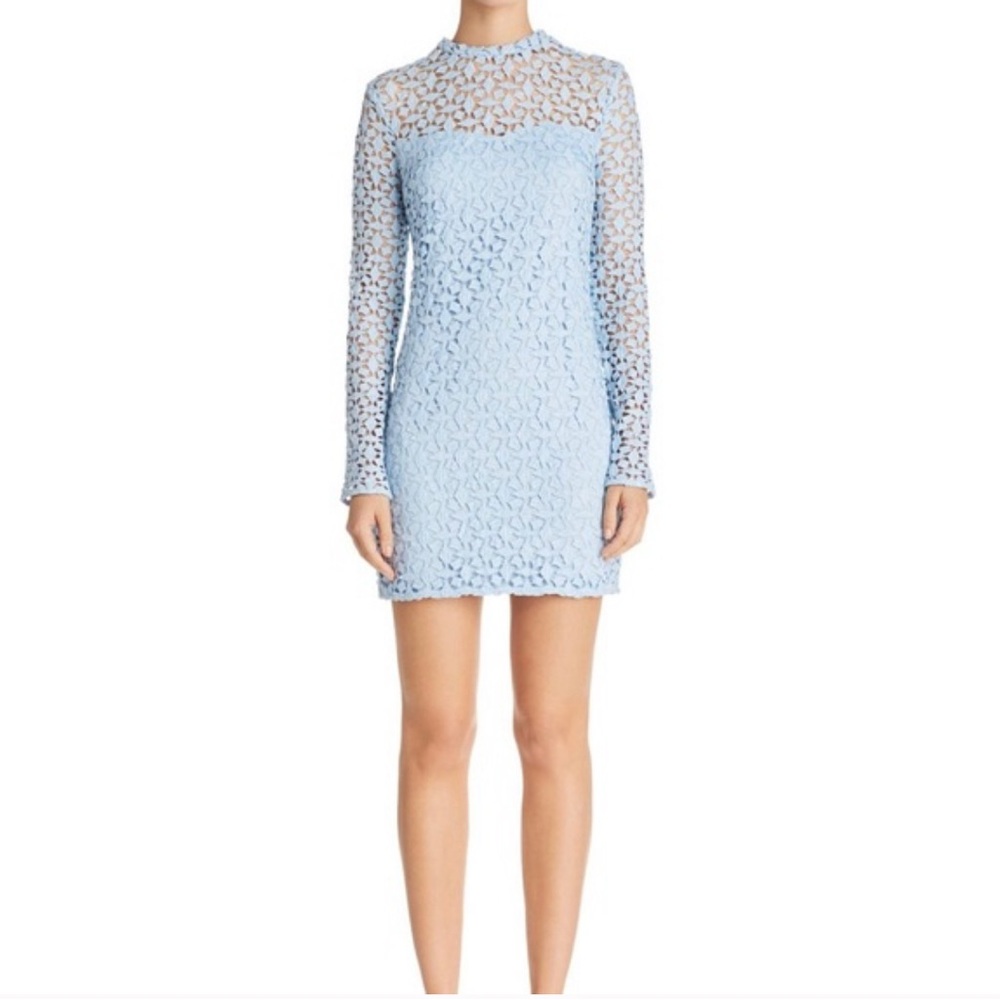 Aqua Womens Geometric Lace Sheath Dress